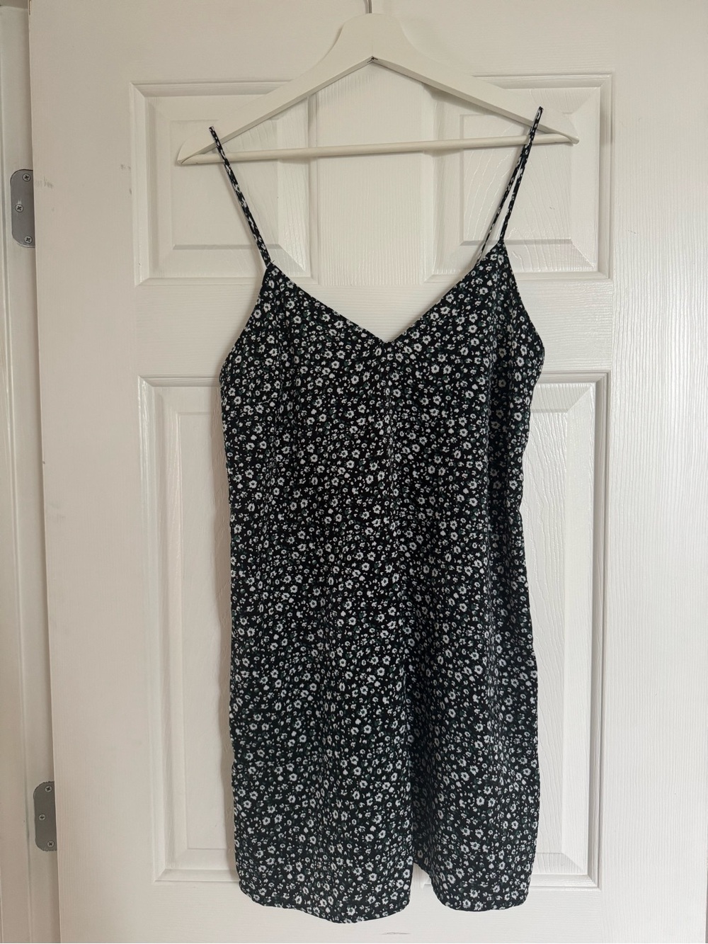 Black Floral Spaghetti Strap Dress